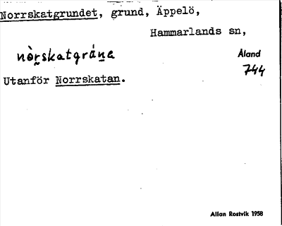 Bild på arkivkortet för arkivposten Norrskatgrundet