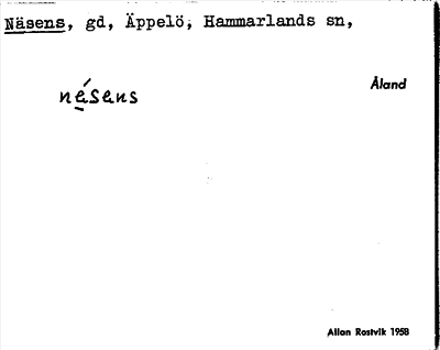 Bild på arkivkortet för arkivposten Näsens