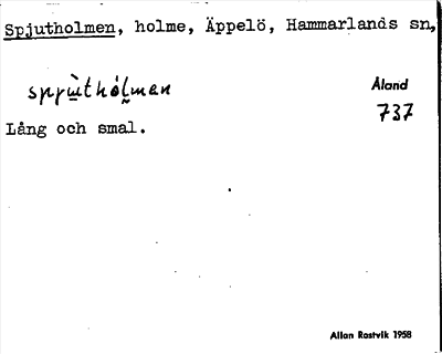 Bild på arkivkortet för arkivposten Spjutholmen
