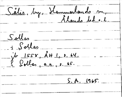 Bild på arkivkortet för arkivposten Sålis