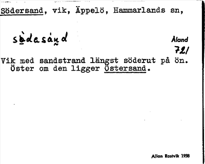 Bild på arkivkortet för arkivposten Södersand