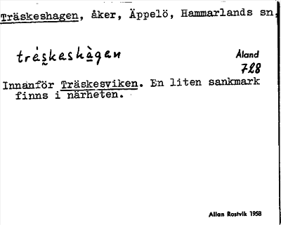 Bild på arkivkortet för arkivposten Träskehagen