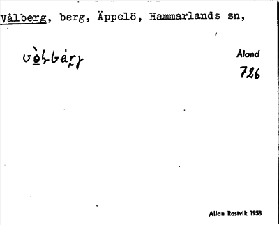 Bild på arkivkortet för arkivposten Vålberg