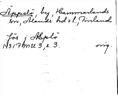 Bild på arkivkortet för arkivposten Äppelö
