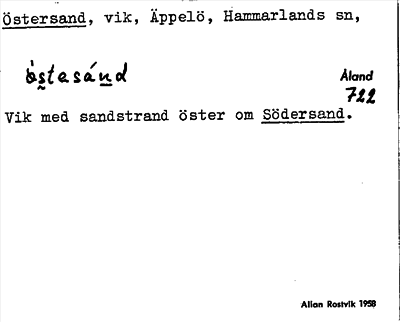 Bild på arkivkortet för arkivposten Östersand