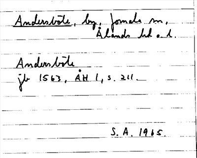 Bild på arkivkortet för arkivposten Andersböle