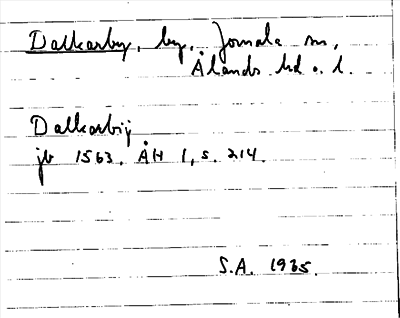 Bild på arkivkortet för arkivposten Dalkarby