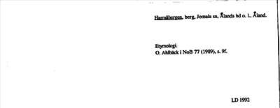 Bild på arkivkortet för arkivposten Harmåbergen