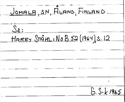 Bild på arkivkortet för arkivposten Jomala