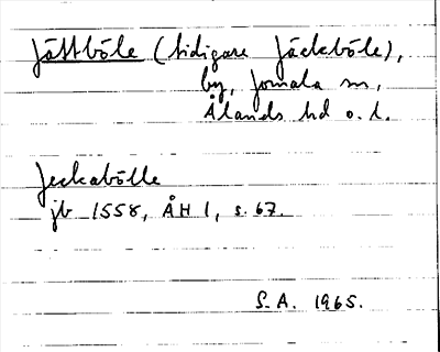 Bild på arkivkortet för arkivposten Jättböle