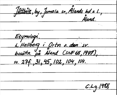 Bild på arkivkortet för arkivposten Jättböle