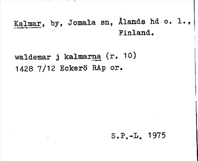 Bild på arkivkortet för arkivposten Kalmar