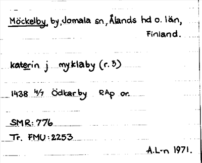Bild på arkivkortet för arkivposten Möckelby