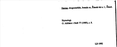 Bild på arkivkortet för arkivposten Narmo