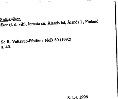 Bild på arkivkortet för arkivposten Snäckviken