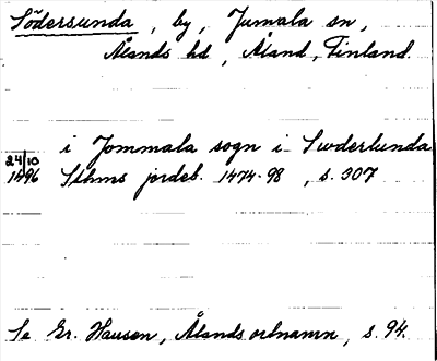 Bild på arkivkortet för arkivposten Södersunda