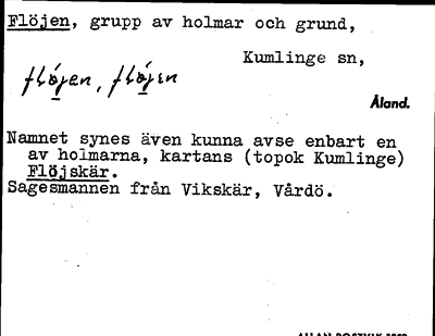 Bild på arkivkortet för arkivposten Flöjen