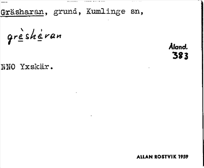 Bild på arkivkortet för arkivposten Gräsharan