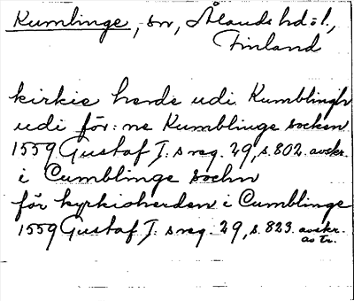 Bild på arkivkortet för arkivposten Kumlinge