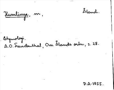 Bild på arkivkortet för arkivposten Kumlinge