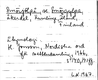 Bild på arkivkortet för arkivposten Smörjölpå, se Smörgylpa