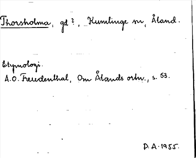 Bild på arkivkortet för arkivposten Thorsholma