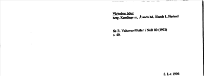 Bild på arkivkortet för arkivposten Vårholms bötet