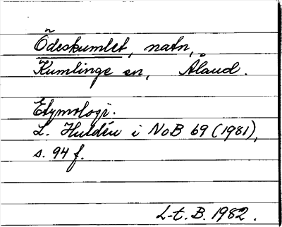 Bild på arkivkortet för arkivposten Ödeskumlet