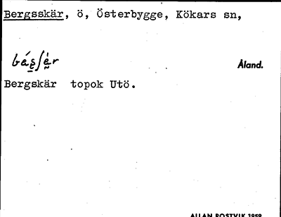 Bild på arkivkortet för arkivposten Bergsskär