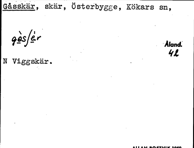 Bild på arkivkortet för arkivposten Gåsskär