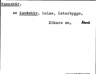 Bild på arkivkortet för arkivposten Kannskär, se Kantskär