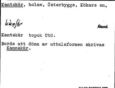 Bild på arkivkortet för arkivposten Kantskär
