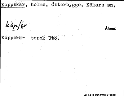 Bild på arkivkortet för arkivposten Koppskär