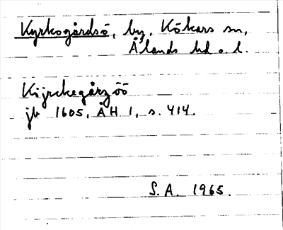 Bild på arkivkortet för arkivposten Kyrkogårdsö