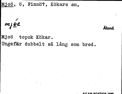 Bild på arkivkortet för arkivposten Mjoö