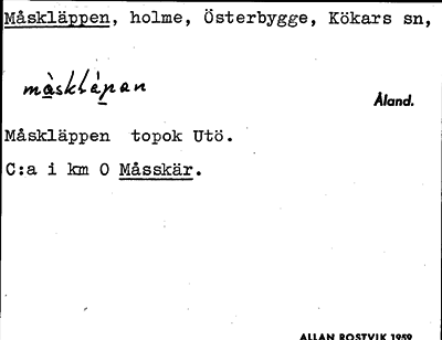 Bild på arkivkortet för arkivposten Måskläppen