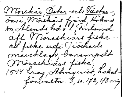 Bild på arkivkortet för arkivposten Mörskär, Öster- och Väster