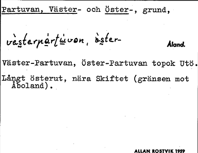 Bild på arkivkortet för arkivposten Partuvan, Väster- och Öster-