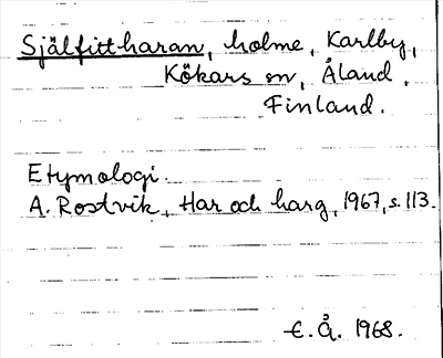 Bild på arkivkortet för arkivposten Själfittharan