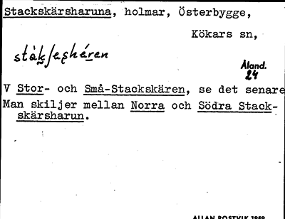 Bild på arkivkortet för arkivposten Stackskärsharuna