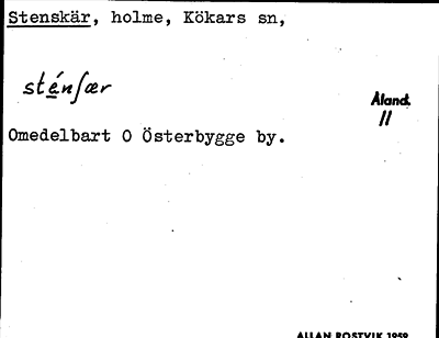 Bild på arkivkortet för arkivposten Stenskär