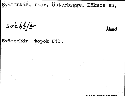 Bild på arkivkortet för arkivposten Svärtskär