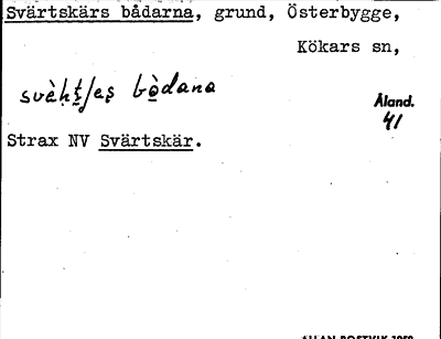 Bild på arkivkortet för arkivposten Svärtskärs bådarna