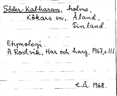 Bild på arkivkortet för arkivposten Söder-Kalharan