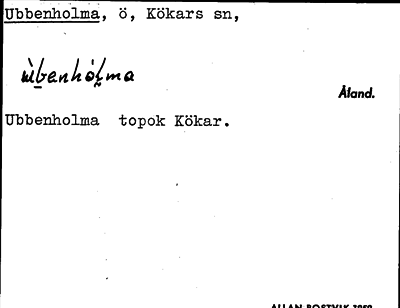 Bild på arkivkortet för arkivposten Ubbenholma