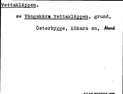 Bild på arkivkortet för arkivposten Vettakläppen, se Vängskärs Vettakläppen