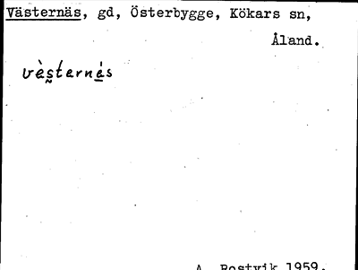 Bild på arkivkortet för arkivposten Västernäs