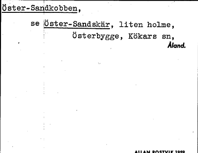 Bild på arkivkortet för arkivposten Öster-Sandkobben, se Öster-Sandskär