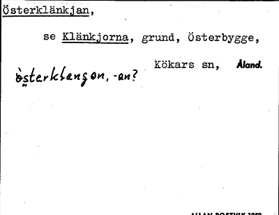 Bild på arkivkortet för arkivposten Österklänkjan, se Klänkjorna