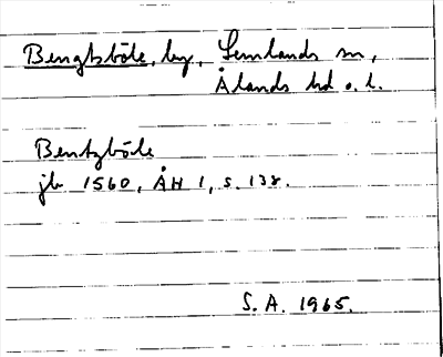 Bild på arkivkortet för arkivposten Bengtsböle